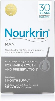 Nourkrin Man 1 Month Supply For Hair Growth and Preservation 60 Tablets