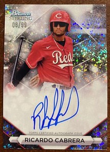2023 Bowman Sterling Ricardo Cabrera Speckle Refractor Autograph /99 SP Reds!
