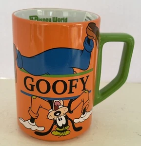 DISNEY PARKS ORANGE GOOFY CERAMIC COFFEE MUG NEW - Picture 1 of 5