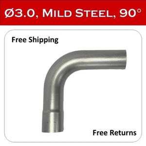 3" OD 90 Degree Mild Steel Mandrel Bend Custom DIY 3.0 inch Exhaust Pipe Tube - Picture 1 of 5