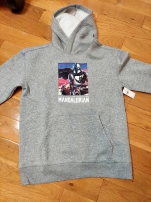 Star Wars Old Navy The Mandalorian Med Grey Hoodie Sweatshirt Youth L Size 10-12 - Image 1 of 4