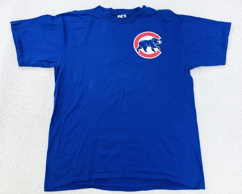 Vtg Alfonso Soriano #12 Majestic Chicago Cubs Jersey Baseball T-Shirt Mens XL Cover