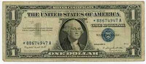 1957-A $1 Silver Certificate Star Note Fr 1620*  - Picture 1 of 2