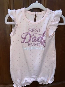 Baby Girl Fathers Day Romper Outfit Sizes 9 Months Pink Best Dad Ever - Picture 1 of 9