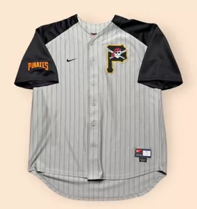 Vintage Pittsburgh Pirates Nike Y2K Jersey Gray Pin Stripes Men’s XL 2000s Vtg - Picture 1 of 7