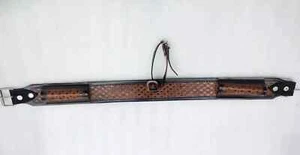 Western Flank Billet Waffle Tooled Floral Carved Girth. - Picture 1 of 5
