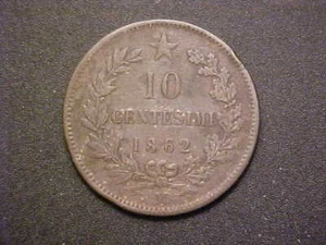 1862 M Italy 10 Centesimi - Very Nice High Grade Circ Collector Coin! -d2229txx - Picture 1 of 2