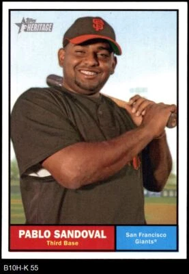 2010 Topps Heritage #55 Pablo Sandoval Giants 8 - NM/MT - Image 1 of 2