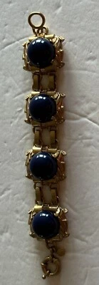 Pulsera gruesa J Crew azul marino eslabones Lucite cabachones azules Foto 1 de 4