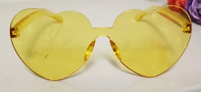 Очки солнцезащитные Bumble Dating App унисекс желтые сердечки стиль Лолита день Святого Валентина - Изображение 1 из 4