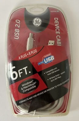 A-B High Speed USB 2.0 6' Device Cable General Electric GE - Image 1 of 4
