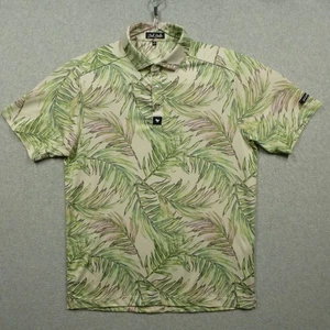 Bad Birdie Polo Shirt Mens Small Green Palm Floral Print Performance Golf - Picture 1 of 9