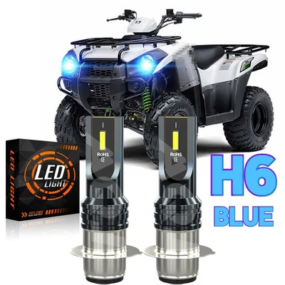 For Kawasaki Prairie 300 1999-2002 ICE Blue LED Headlight Bulbs 2pcs 8000K — 第 1/4 张图片