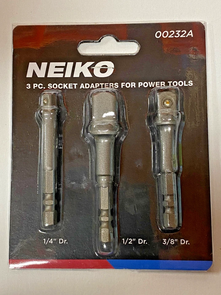 JUEGO ADAPTADOR ENCHUFE DE ALTA RESISTENCIA VÁSTAGO HEXAGONAL A 1/4" 3/8" 1/2" JUEGO NUEVO Foto 1 de 4