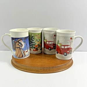 Royal Norfolk 4er Set Old World Santa Kaffee/Tee/heiße Schokolade Tassen Geschenk - Bild 1 von 2