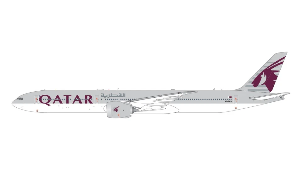 Qatar Airways Boeing 777-9 Folded A7-BKA GeminiJets GJQTR2278 1:400 PRE-ORDER - Image 1 of 1