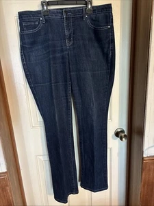 Jeans donna Nine West taglia 12/31 blu dritto lavaggio scuro misto cotone bling - Foto 1 di 14