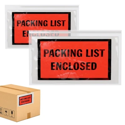 Packing List Enclosed Pouches 5 x 9.5 Inch - 1000 Pack Self Seal Poly Envelopes - Image 1 of 4