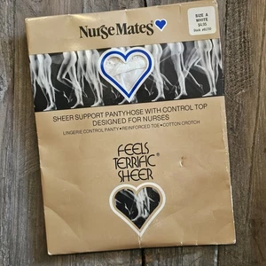 Pantimedias vintage Nurse Mates talla A en blanco #81700 - Imagen 1 de 3