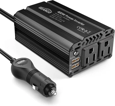 GEARGO 400W Power Inverters for Vehicles - DC 12v to 110v AC Car Inverter Converter USB