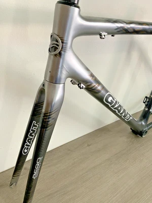 GIANT TCR ADVANCED FRAME AND FORK SMALL FULL CARBON 1.5 KGS BLACK AND GRAY - Image 1 of 4
