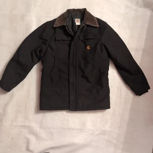 Carhartt Arctic Quilt Lined Yukon Extreme Coat Black Medium Brown Collar - Picture 1 of 20