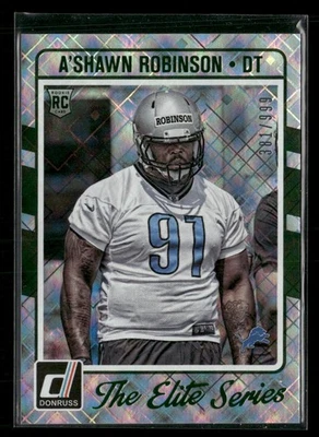 2016 Donruss #15 A'Shawn Robinson The Elite Series Rookies #/999 RC - Image 1 of 2