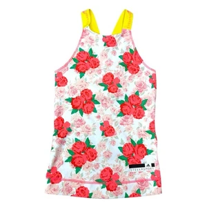 adidas Stella sport SzS White Orange Floral Stars Sports Top Tank Athleisure - Picture 1 of 6