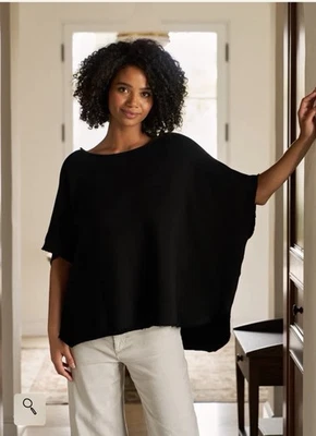 Frank & Eileen Olive Original Capelet Short Sleeve Triple Fleece Black O/S - Image 1 of 4