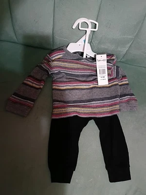 Baby Boys Fall Shirt Pants 6-12 Months Splendid Clothes Outfit Black Stripe $48 - Image 1 of 4