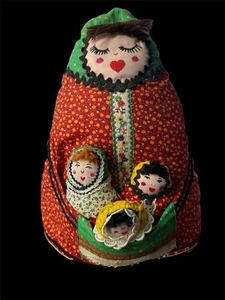 Vintage Russian Handmade Fabric Doll - Picture 1 of 6