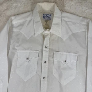 Rockmount Ranch Wear Tru-West Custom Pearl Snap Dress Shirt weiß Herren Größe 16-32 - Bild 1 von 9