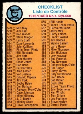 1973 O-Pee-Chee CHECKLIST #588 - Image 1 of 2