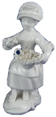 Antigua figura de dama de porcelana Derby Blanc de Chine Inglaterra inglesa Foto 1 de 4