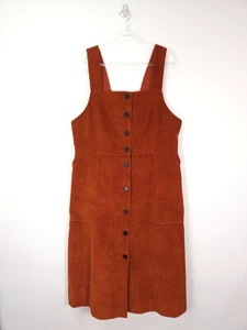 Toast Kleid Gr. 18 braun Cord Baumwolle Schürze Latzhose Taschen Midi - Bild 1 von 10