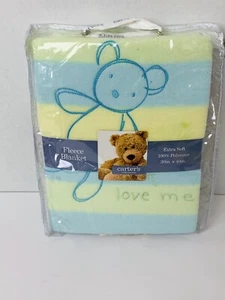 New Vintage Carters Classics Baby Blanket Fleece Bear Embroidered - Picture 1 of 4