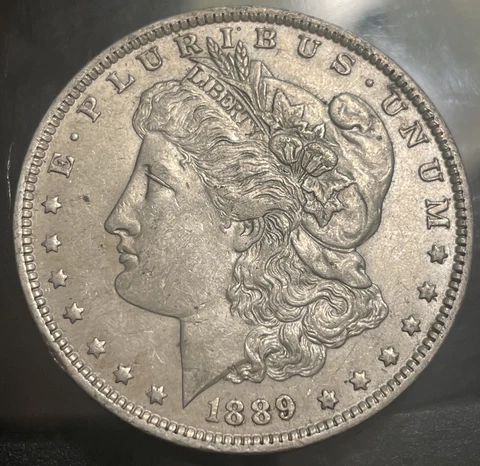 1889-O Morgan Silver Dollar AU Almost Uncirculated Cover