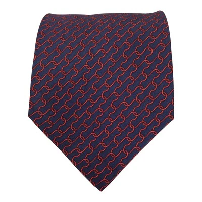 Corbata de seda geométrica roja BATTISTONI hecha a mano en Italia 61”/3,3/4 EX ESTADO Foto 1 de 4