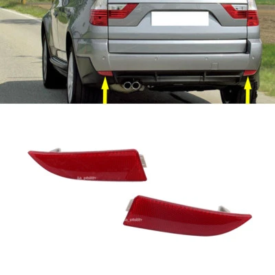  Pair Rear Bumper Cover Left Right Reflector Red For BMW X3 2004-2010 Foto 1 de 4