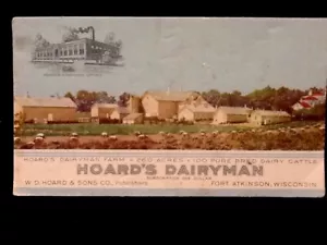 c1930's Hoard's Dairyman, Fort Atkinson, Wisconsin Vintage Ink Blotter - Picture 1 of 2