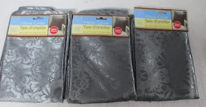 3 Home Collection GRAY Polyester Damask Throw Pillow Covers W/Zipper 18x18 NEW - Picture 1 of 3