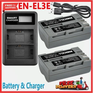 2x EN-EL3E ENEL3E Battery & Charger For Nikon D70S D90 D100 D200 D300 D300S D700 - Picture 1 of 10