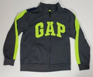 GAP Kids Boy Full Zip Sweater fleece Jacket Gray Green Athletic Wear Sz XL (12) - Picture 1 of 9