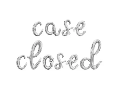 CASE CLOSED Cursive Letter Balloon Banner - Retirement Party Decorations - Image 1 of 4