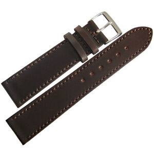 18mm Fluco Brown HORWEEN Shell Cordovan Leather Flat German Watch Band Strap