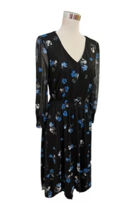 JACQUI E Black Floral Mesh Stretch Sheath Dress. Size S. NWT $139.95 - Picture 1 of 9