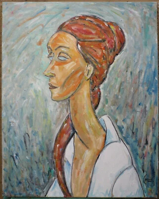 PARISIENNE EST CHEVEUX ROUX original NUEVO 16x20 lienzo pintura firmada Crowell  Foto 1 de 4