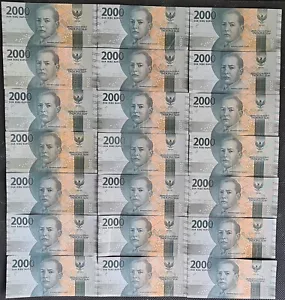 21 x Indonesia 2000 Rupiah aUNC Banknotes - Picture 1 of 2