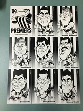 WEG ART 1990 COLLINGWOOD PREMIERSHIP CARICATURE CARD FULL SET (22) 
