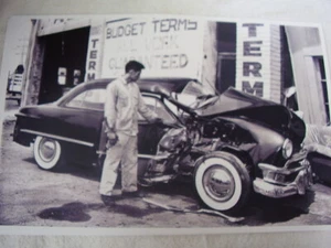 1949 FORD 2 DOOR WRECK 11 X 17 PHOTO PICTURE - Picture 1 of 1